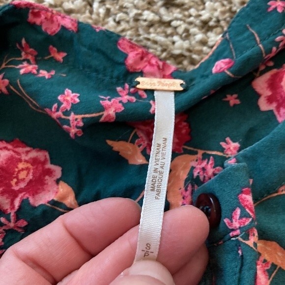 Free People Emerald Flower Fields Mini Boho Dress Small - Picture 7 of 11